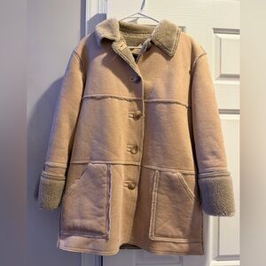 LONERGAN Women's Tan Shearling Coat